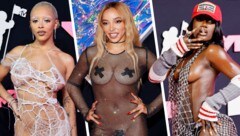 Doja Cat, Tinashe und Doechii zeigten ziemlich alles! (Bild: APA/Getty Images via AFP/GETTY IMAGES/Dimitrios Kambouris, APA/Jason Kempin, Krone KREATIV)