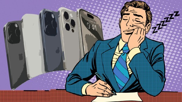 Der Smartphone-Drops scheint gelutscht zu sein. (Bild: Apple, stock.adobe.com, Krone KREATIV)