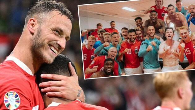 Euphorie pur bei Marko Arnautovic und dem ganzen ÖFB-Nationalteam