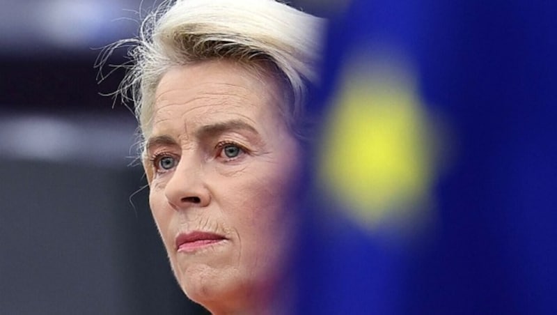 EU-Kommissionspräsidentin Ursula von der Leyen stellt Anti-Dumping-Zölle gegen chinesische Elektroautos in Aussicht. (Bild: APA/AFP/FREDERICK FLORIN)