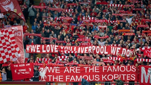 Die Fans des FC Liverpool sorgen bei jedem Heimspiel für Gänsehautatmosphäre - nicht nur bei der legendären Klubhymne „You‘ll never walk alone“. (Bild: Propaganda / EXPA / picturedesk.com)