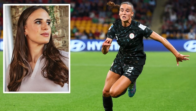 Ashleigh Plumptre (rechts bei der WM für Nigeria im Einsatz) geht in die Wüste. (Bild: APA/AFP/Patrick Hamilton, Instagram.com/)