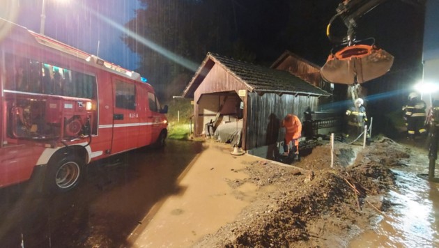 Starkregen sorgte am Mittwochabend im Osten der Steiermark für kleinräumige Überflutungen. (Bild: Pressedienst BFVHB)