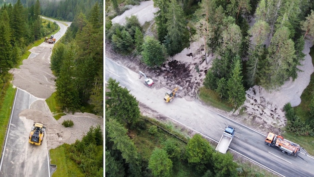 Die Aufräumarbeiten liefen seit Mittwoch auf Hochtouren. (Bild: Land Tirol, Straßenmeisterei Zirl)