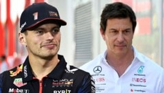 Max Verstappen (links) hat sich über die Aussagen von Toto Wolff durchaus amüsiert gezeigt.