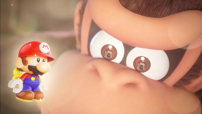 Donkey Kong hat es auf die Mini-Mario-Spielzeuge abgesehen.