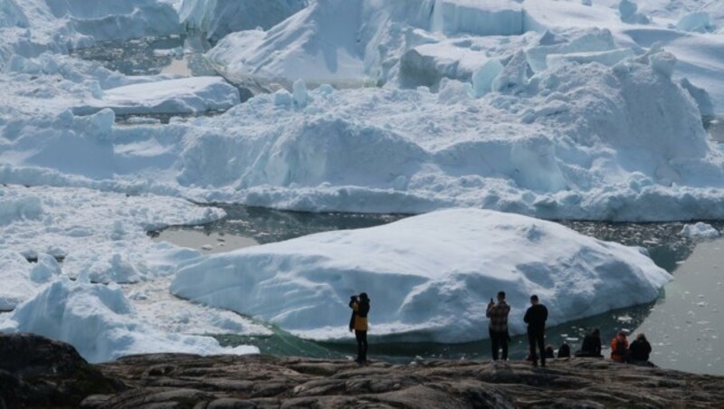 Bei der Besichtung des Eises im Meer, das im Winter zufriert (Bild: Stefan Griebl)