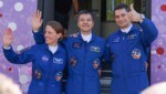 Loral O‘Hara, Oleg Kononenko und Nikolai Tschub (Bild: Roscosmos space corporation)