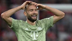 Bitter! Konrad Laimer musste mit seinen Bayern noch in der 94. Minute den Ausgleich gegen Bayer Leverkusen hinnehmen. (Bild: APA/AFP/CHRISTOF STACHE)