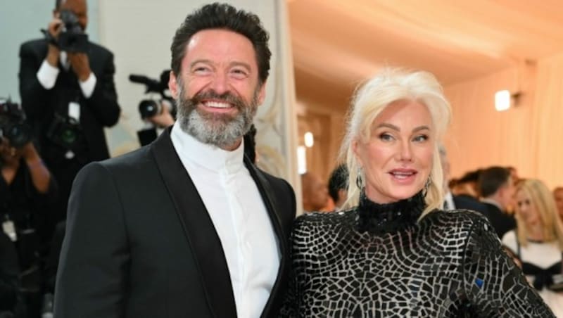 Hollywood-Star Hugh Jackman und seine Frau Deborra-Lee Furness Jackman (67) im Mai 2023 (Bild: ANGELA WEISS / AFP / picturedesk.com)