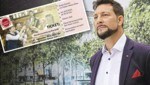 Markus Rumelhart lädt die Mariahilfer auf ein Event ein, das sowieso gratis ist - mit Tickets, die gar nicht echt sind. (Bild: Klemens Groh, zVg, Krone KREATIV)