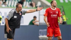 Heidenheim-Trainer Frank Schmidt und Verteidiger Jonas Föhrenbach (Bild: Associated Press)