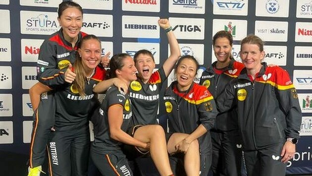 Die deutschen Tischtennis-Frauen (Bild: facebook.com/European Table Tennis Union)