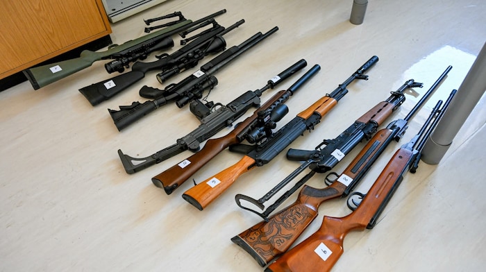 Ein Teil der sichergestellten Schusswaffen