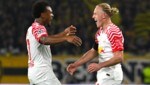 ÖFB-Legionär Xaver Schlager erlöste RB Leipzig in der 73. Minute zur zwischenzeitlichen 2:1-Führung. Am Ende machte Ex-Salzburger Benjamin Sesko den Deckel drauf. (Bild: APA/AFP/Fabrice COFFRINI)