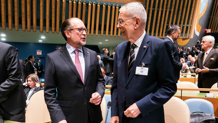 von links: Außenminister ALexander Schallenberg und Bundespräsident Alexander Van der Bellen