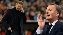 Laut Hans-Joachim Watzke (r.) ist Julian Nagelsmann (l.) gar nicht DFB-Bundestrainer. (Bild: APA/AFP/Ina FASSBENDER/Odd ANDERSEN, Photoshop)