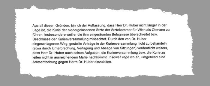 Ein Ausschnitt des Briefes, der an Gesundheitsstadtrat Peter Hacker erging.