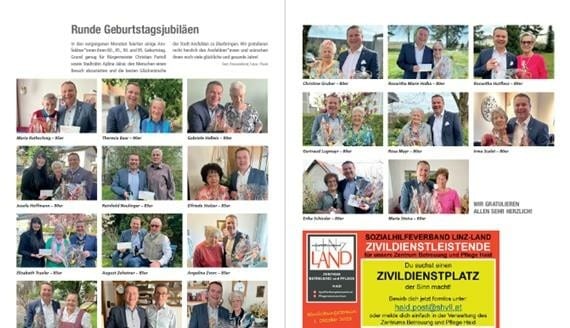 Auf einer Doppelseite rund um Ehrungen war Christian Partoll gleich 20-mal abgebildet. (Bild: Ansfeldner Stadtblatt)