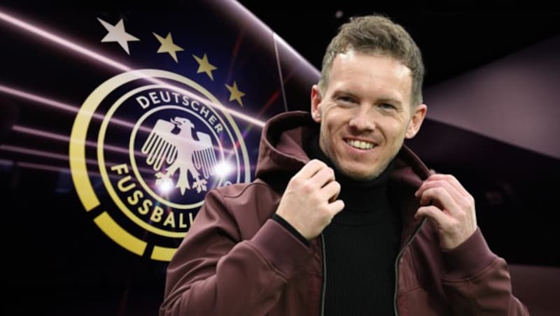 Deutschlands Bundestrainer Julian Nagelsmann hat seinen ersten Kader nominiert. (Bild: GEPA, APA/AFP/INA FASSBENDER, Photoshop)