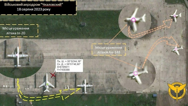 Die Explosionen auf dem russischen Militärflugplatz Tschkalowski (Bild) nahe Moskau dürften im Kreml nach Einschätzung britischer Militärexperten Besorgnis hervorgerufen haben. (Bild: twitter.com (Screenshot))