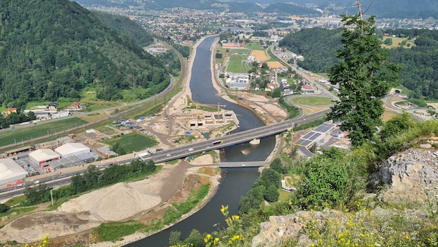 Die Murkraftwerks-Baustelle in Gratkorn (Bild: Verbund)