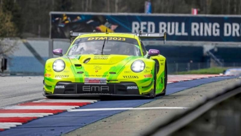 Preinings Porsche 911 mit dem Spitznamen „Grello“ und der Nummer 91. (Bild: Philip Platzer/Red Bull Content Pool)