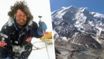 Das Annapurna-Massiv (re.) ließ Reinhold Messner (li.) vom Gipfel-Thron stürzen. (Bild: Bernhart/dpa/picturedesk.com, Hans Wenzl/Repro Haijes, Krone KREATIV)