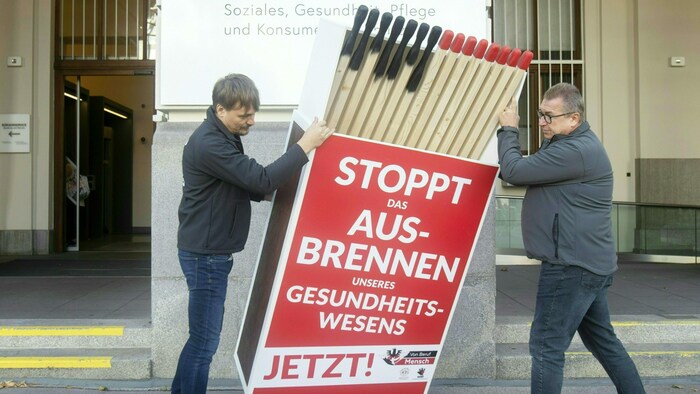 Protestaktion der Gewerkschaften in Wien am Freitag