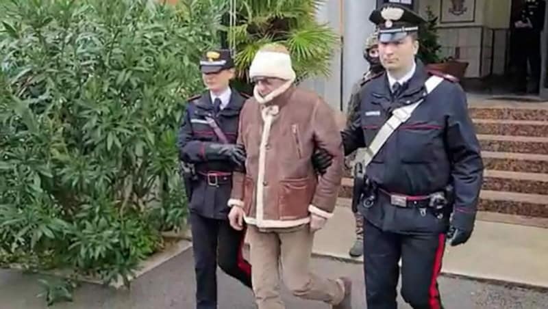 Der Boss der sizilianischen Cosa Nostra war nach drei Jahrzehnten auf der Flucht erst Mitte Jänner verhaftet worden. (Bild: APA/AFP/Italian Carabinieri Press Office)