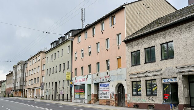 Sie sind ein Schandfleck von Linz: Die 25 Geisterhäuser an der Waldeggstraße (Bild: Dostal Harald)