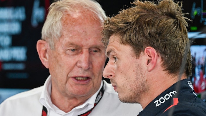 Helmut Marko (l.) und Max Verstappen