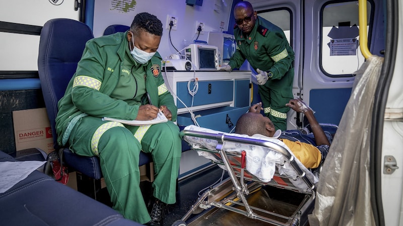 Ein Cholera-Patient in Südafrika (Bild: AFP)