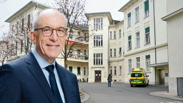 Horst Olschewski sorgt sich um Patienten, Forschung und Lehre. Die Spezialabteilung wurde erst 2019 um viel Geld umgebaut, heute steht sie leer. (Bild: Sepp Pail, Horst Olschewski, Krone KREATIV)