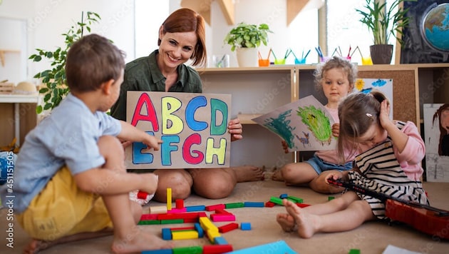 Many kindergarten managers are dissatisfied with the cognitive and linguistic development of their children (symbolic image). (Bild: stock.adobe.com)