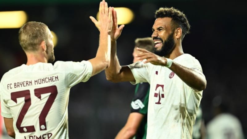 ÖFB-Legionär Konrad Laimer (re.) traf zum zwischenzeitlichen 2:0 für die Bayern. (Bild: APA/AFP/INA FASSBENDER)