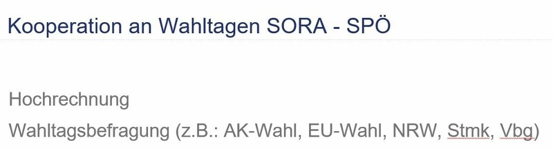 Besagte Wahltag-Kooperation (Bild: SORA)