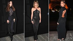 Bei der Fashion Show von Saint Laurent sorgten vor allem die Promi-Looks für Blitzlichtgewitter. (Bild: www.PPS.at, picturedesk.com, Krone KREATIV)