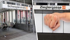 Der Prügel-Streifzug begann in der Schweglerstraße und endete bei der Zieglergasse. (Bild: Martin Jöchl, zVg, Krone KREATIV)