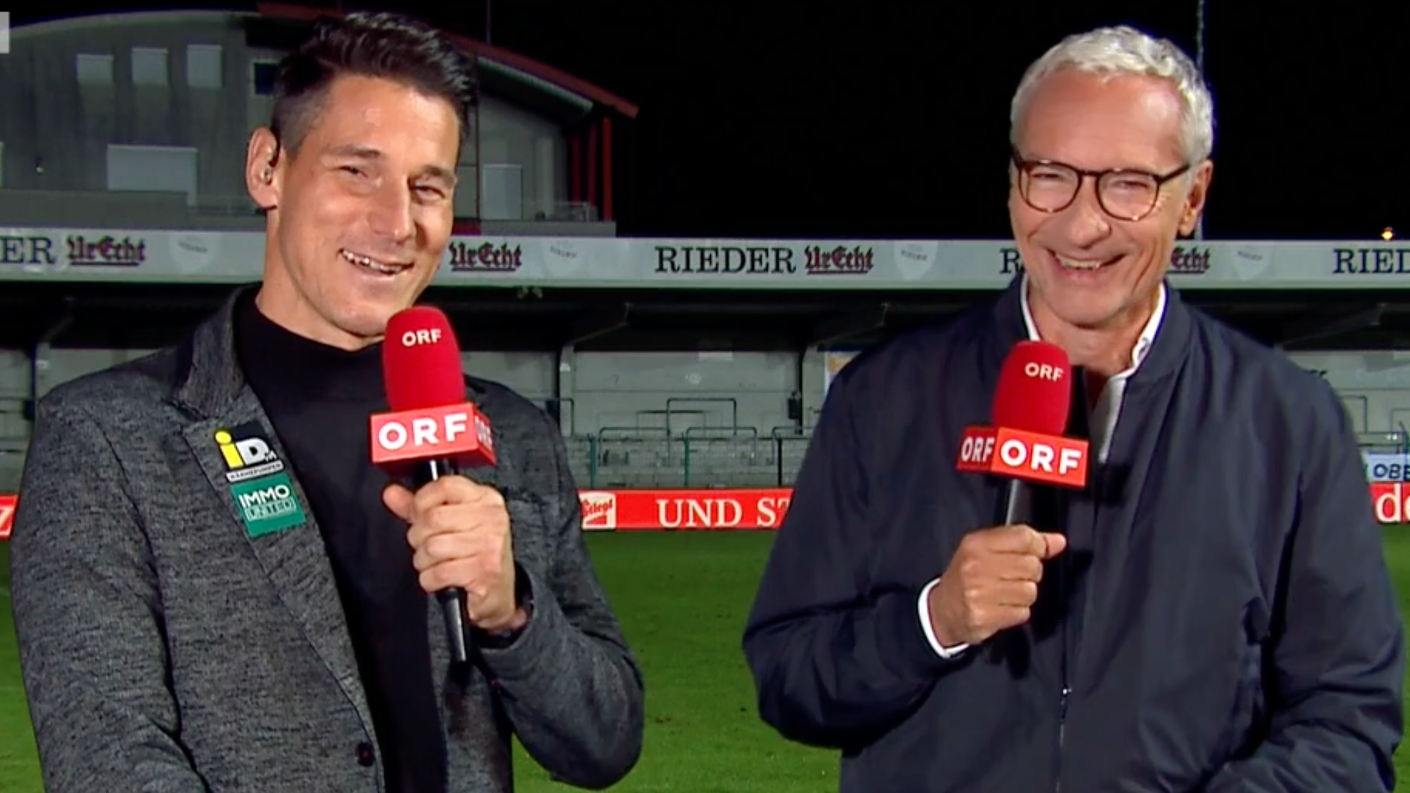 Helge Payer und Rainer Pariasek sorgten im ORF (wieder einmal) für Lacher. (Bild: Screenshot: ORF)