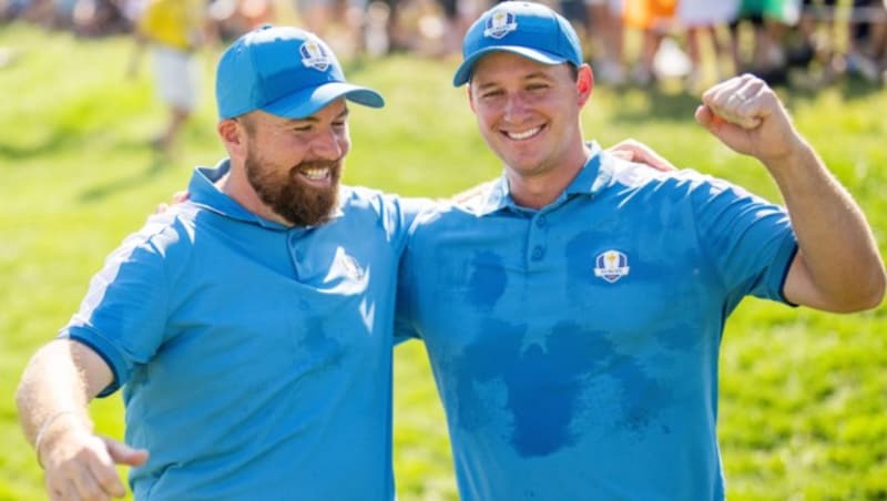 Bei Europas Ryder-Cup-Sieg in Rom waren Lowry und Straka ein starkes Team. (Bild: APA/GEORG HOCHMUTH)