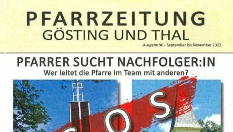 Ausschnitt vom Titelblatt der Pfarrzeitung (Bild: Aus Pfarrzeitung Gösting und Thal)