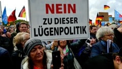 Pro-AfD-Demonstranten in Deutschland (Bild: APA/AFP/John MACDOUGALL)