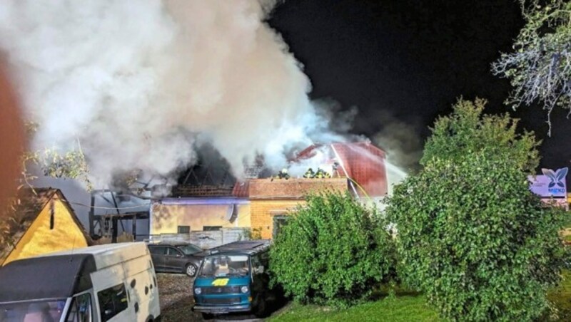 Der Brand in Lieboch (Bild: FF Dobl)