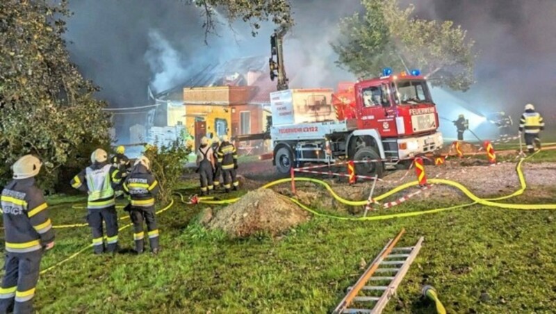 Der Brand in Lieboch am 1. Oktober 2023 (Bild: FF Dobl)