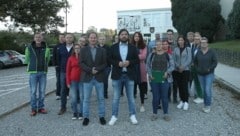 Protest am Montagmorgen vor der Sportmittelschule. (Bild: Christoph Miehl)