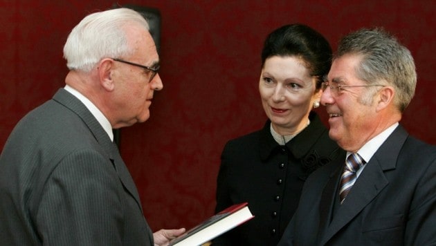 von links: Der ehemalige Bundesrat Herbert Schambeck, Margit Klestil-Löffler und der ehemalige Bundespräsident Heinz Fischer (Archivbild) (Bild: APA/Dragan Tatic/HBF)