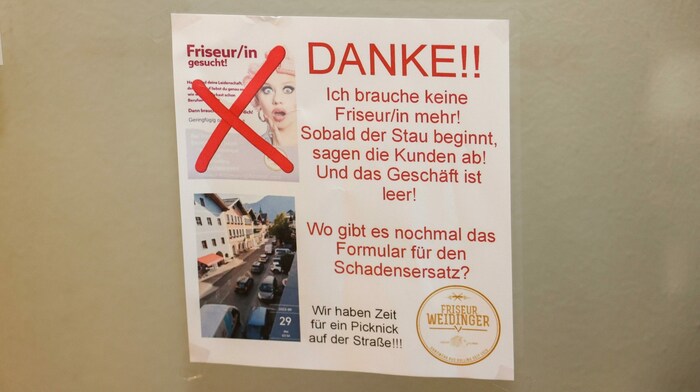 Ein Schild zeigt den Unmut der Gollinger