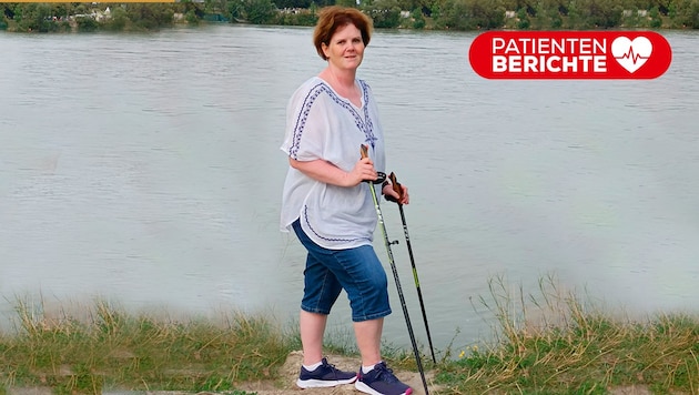 Die Inkontinenz ist überwunden. Seit der Stoma-Operation isoliert sich Barbara Loibl nicht mehr, sondern pflegt ihre Hobbys wie Nordic Walking. (Bild: F: Barbara Loibl, Krone KREATIV)