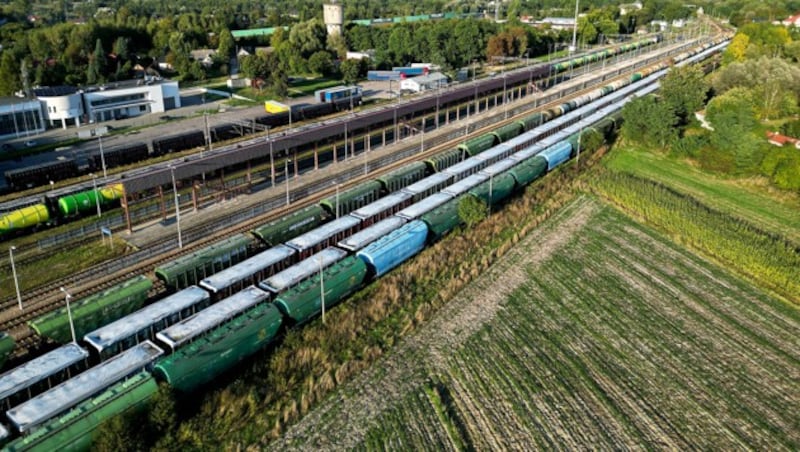 Getreidetransporte, die über Litauen verschifft werden, sollen nicht mehr an der ukrainisch-polnischen Grenze kontrolliert werden. (Bild: APA/AFP/Damien SIMONART)